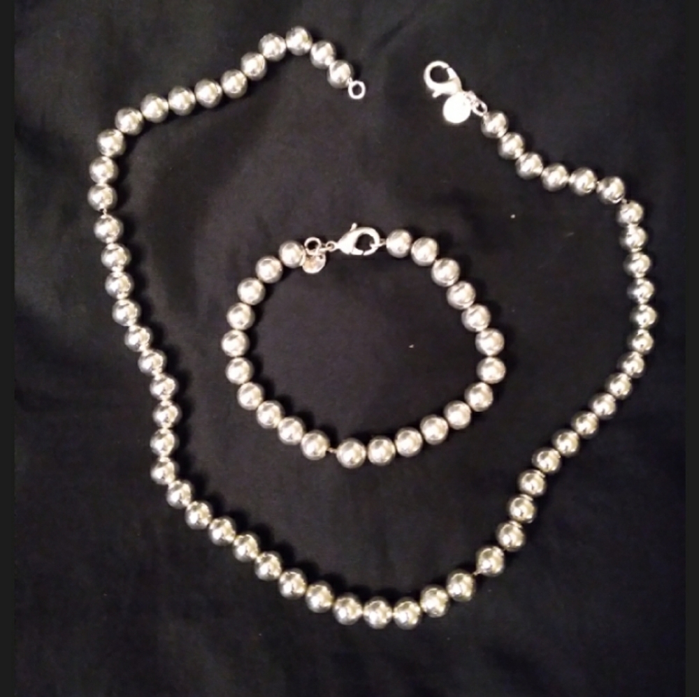 925 Sterling Silver Beaded Set
